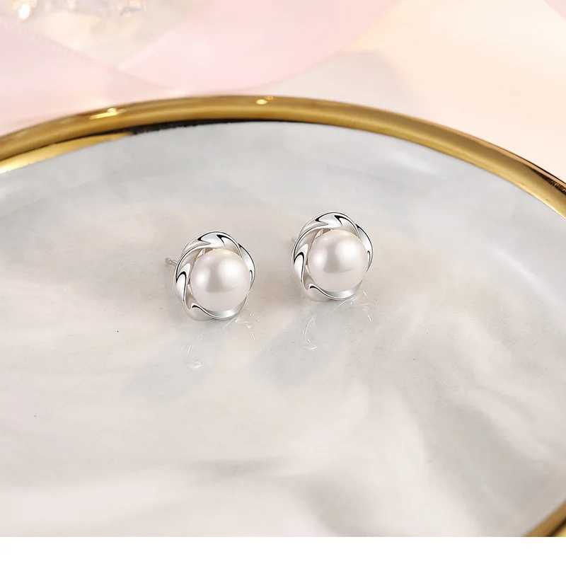 925 Sterling Silver Freshwater Cultured Pearl Button Ball Stud Earrings For Women As Best Gifts Jewelry Y250804