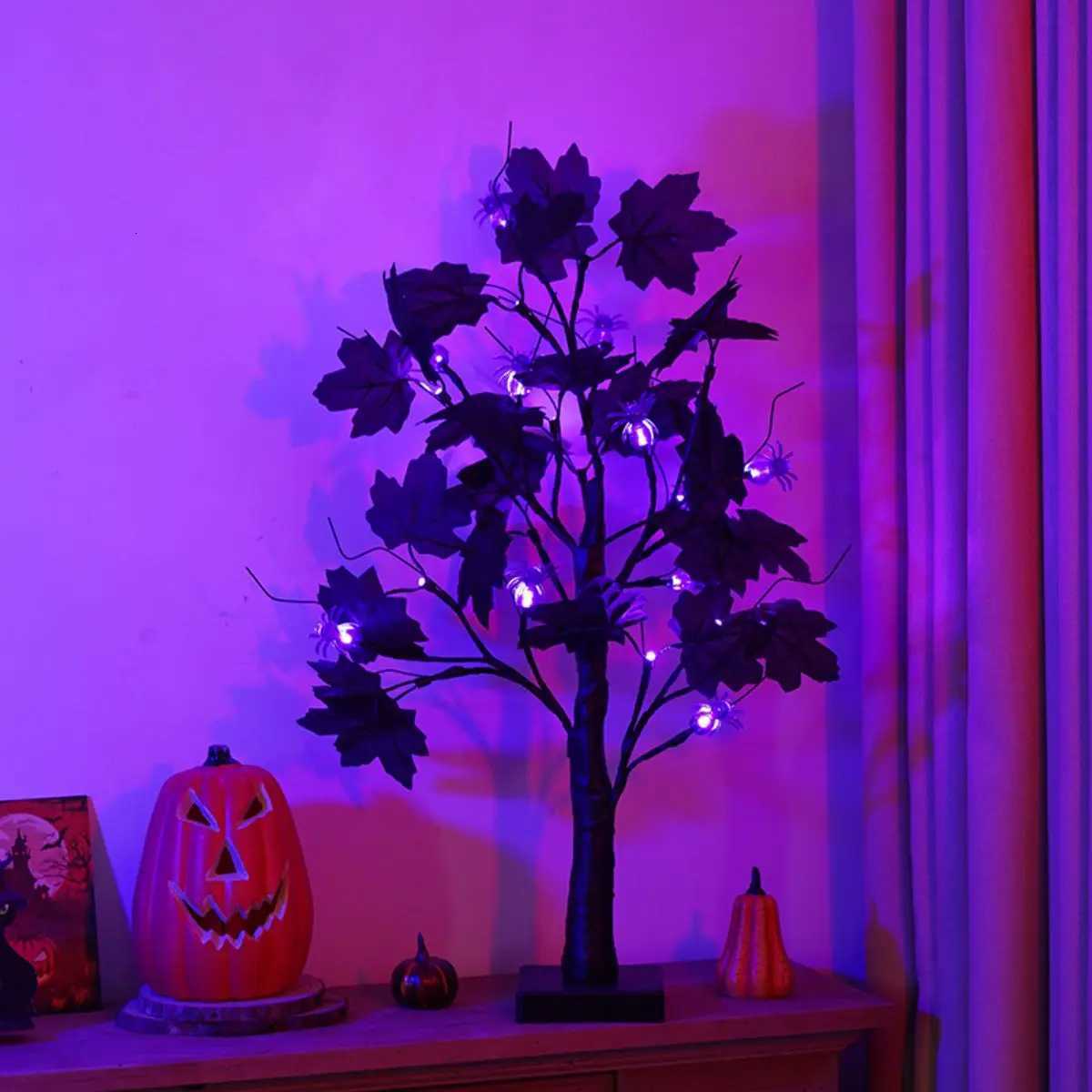 New LED Halloween Birch Pumpkin Ghost Eye Shaped Light with Luminous Arrangement Decoration Small Night Light XJ250804