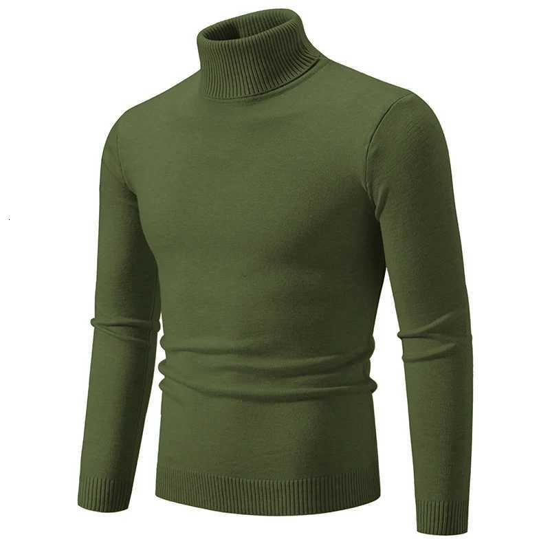 New Winter Turtleneck Thick Mens Sweaters Casual Turtle Neck Solid Color Quality Warm Slim Turtleneck Sweaters Pullover Men XJ250805