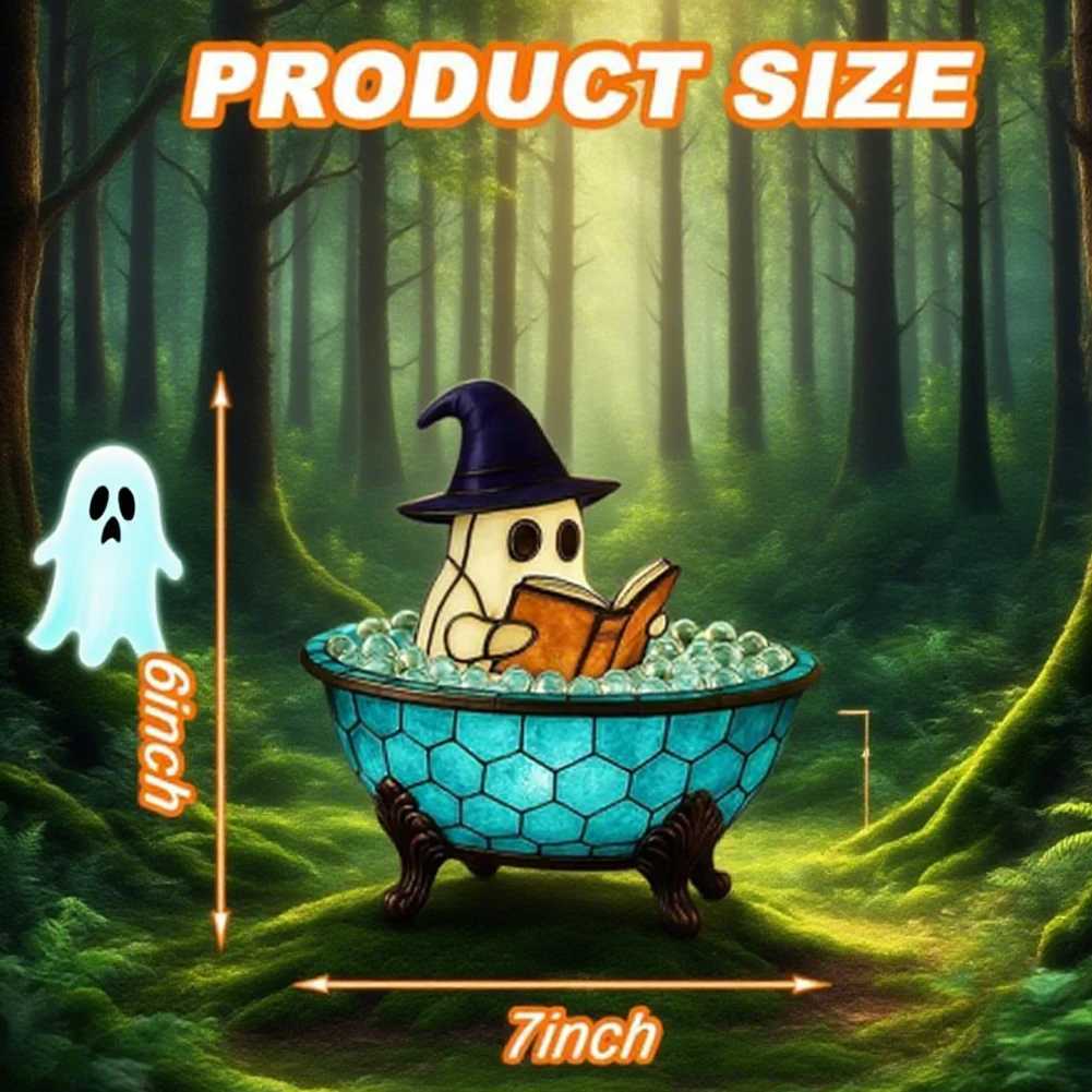 LED Ghost Bubble Bath Lamp Battery Powered Halloween Ghost Night Light Adorable Ghost Reading Night Light Halloween Decoration XJ250804