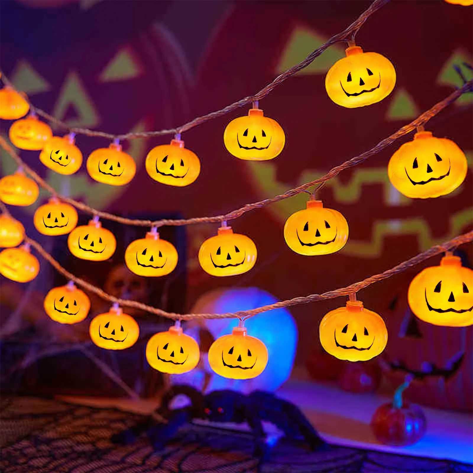 RiooCubee 20 LED Halloween Pumpkin String Lights - 3 Meters Orange Fairy Lights for Spooky DecorationXJ250804