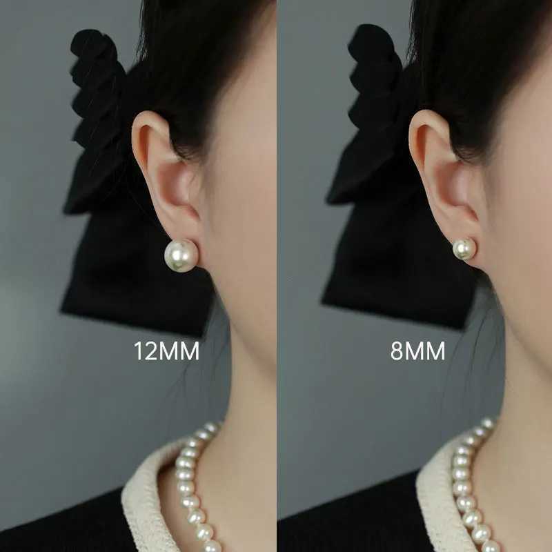 925 Sterling Silver High Quality Japan Pearl Stud Earrings Ball Earrings For Women Silver Jewelry Pierced 4-14MM Y250804