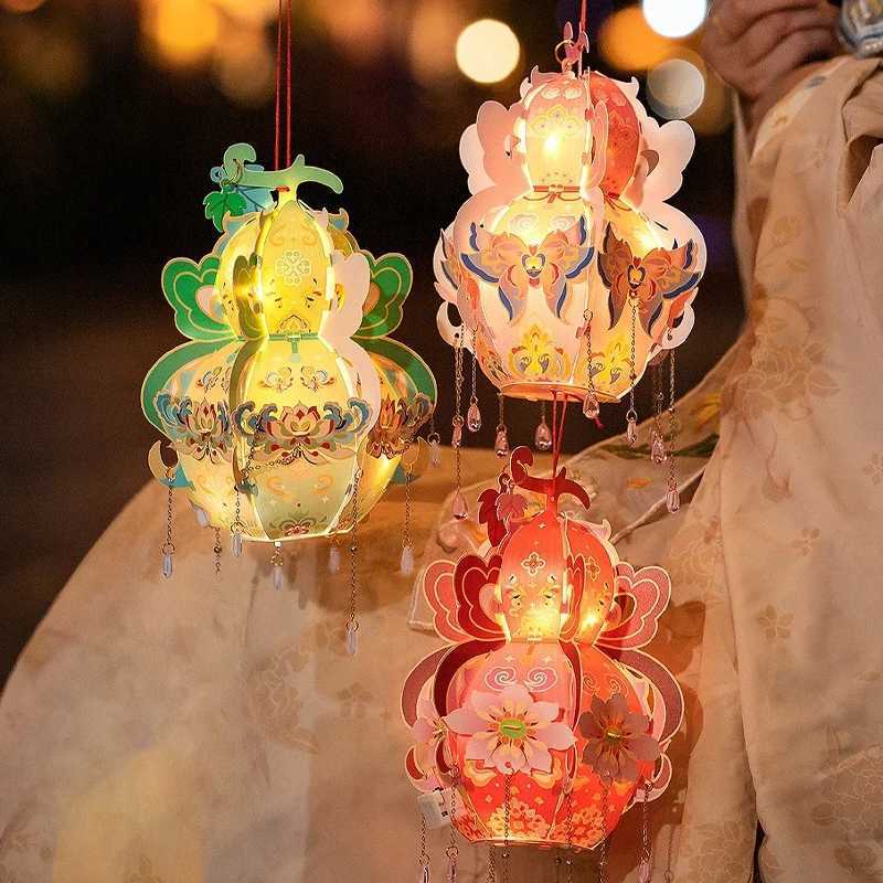 2025 Mid-Autumn Festival Lantern DIY Package Chinese Lanterns Handheld Lamp Blessings Palace Lantern Festival Atmosphere Decor XJ250804