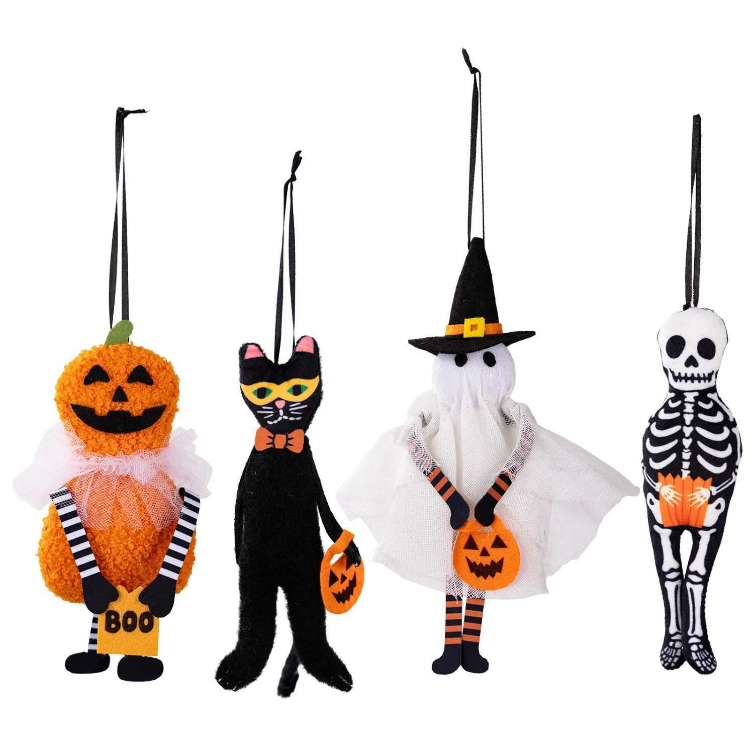 1/4pc Halloween Hanging Ghost Doll Pumpkin Boo Witch Cats Haunted House Drop Ornaments Happy Halloween Party Decoration For Home 2025 XJ250804