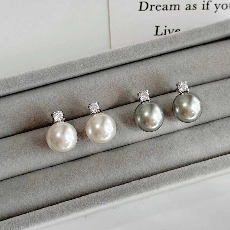 2025 New Simple and Round Pearl Pendant Stud Earrings Jewelry for Girls or Womens Elegant Accessories for Daily Wear Earrings Y250804
