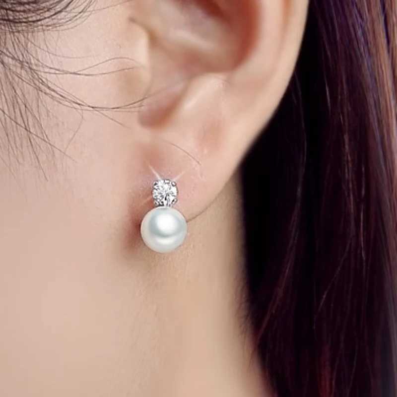 New Fashion 925 Sterling Silver Natural Freshwater Pearl Earrings for Women Fine Jewelry Gifts Wife Mother Y250804
