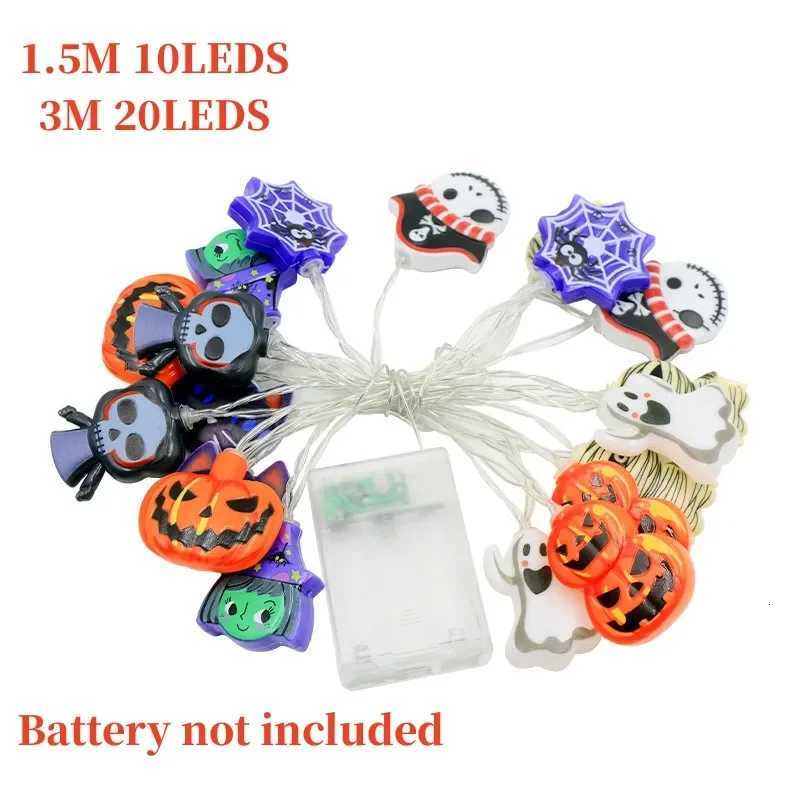 2025 Halloween Party LED String Lights Ghost Pumpkin Cat Spider Web Decor Night Light Halloween Indoor Outdoor Decoration Props XJ250804