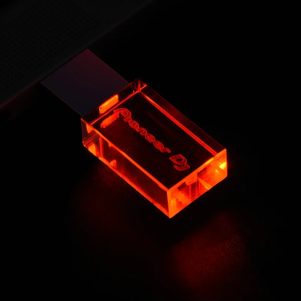 Colorful LED Light Pioneer DJ Premium USB Flash Drive 64GB High Speed Writing Reading Memory Stick 32GB Free LOGO Pen Drive 16GB