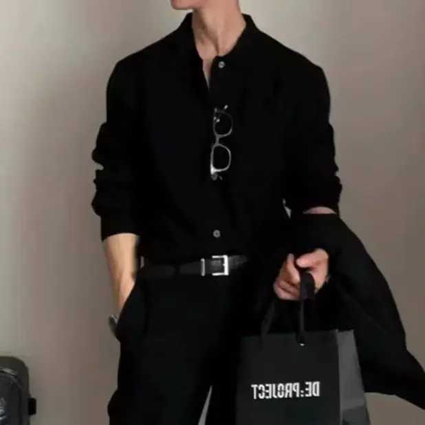 Early Autumn Casual Mens Knitted Cardigan Green Collar Open Front Sweater Trendy Korean Style Dongdaemun Fashion StreetwearXJ250805