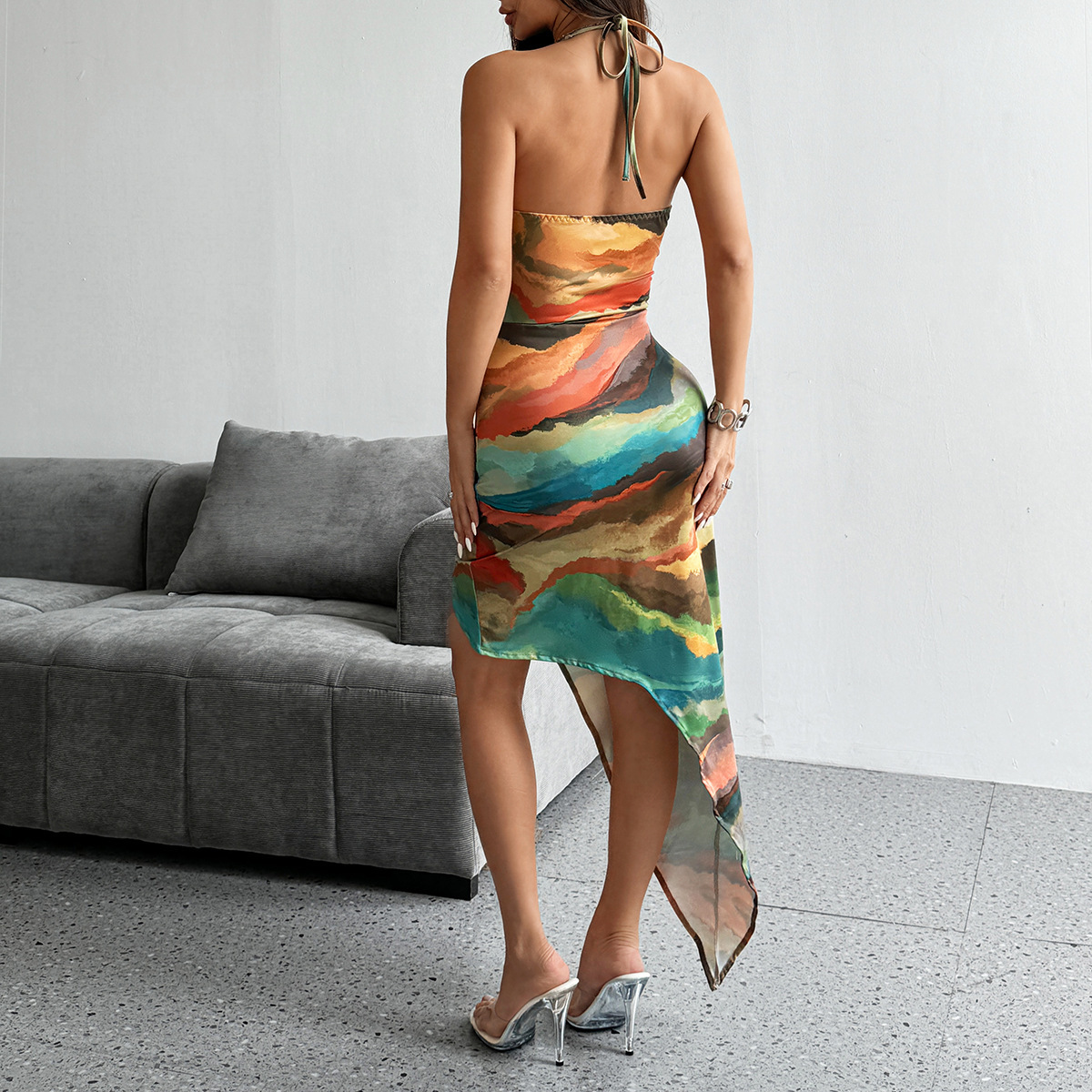 trend 2025 Autumn New Fashionable Sexy Hot Girl Bareback Strap Dress New Designer Dress