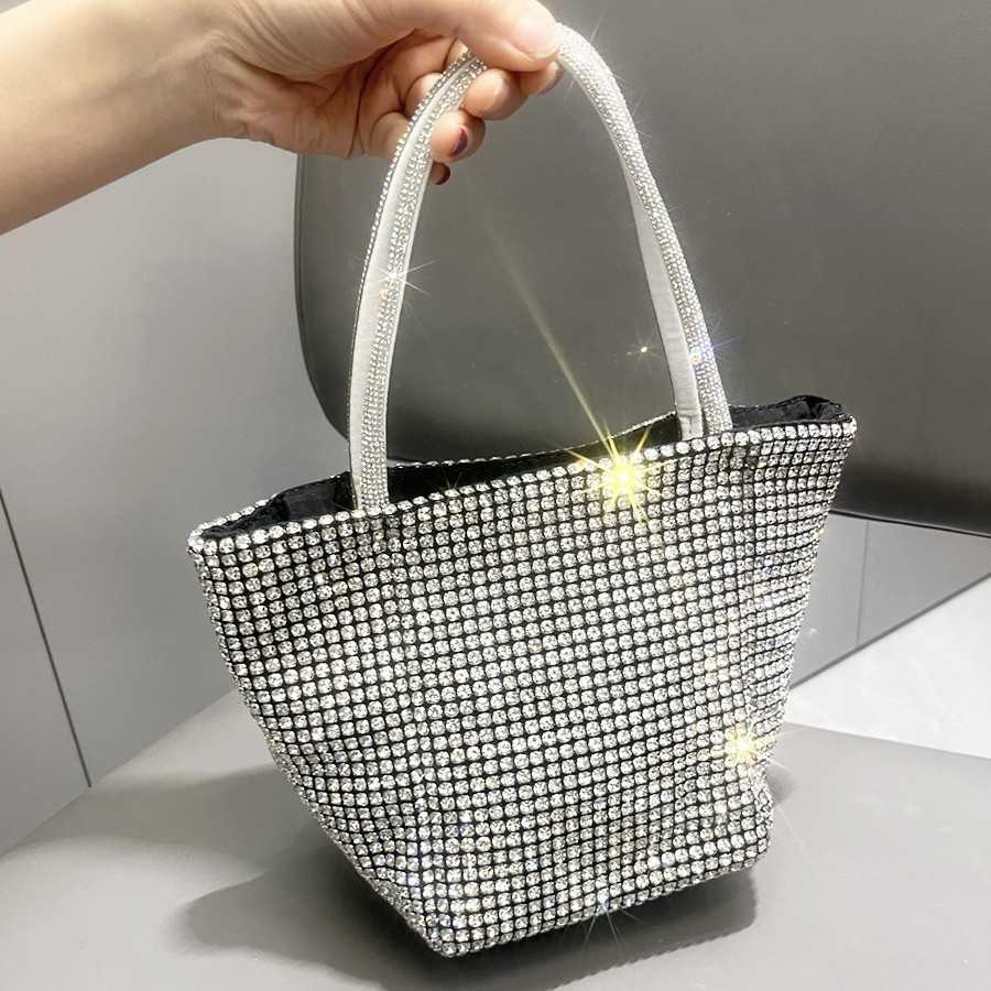 designer bag Women's Bag 2025 New Handheld Shiny Rhinestone Bag Vegetable Basket Bag Handmade Bag Chain Single Shoulder Crossbody Bag
