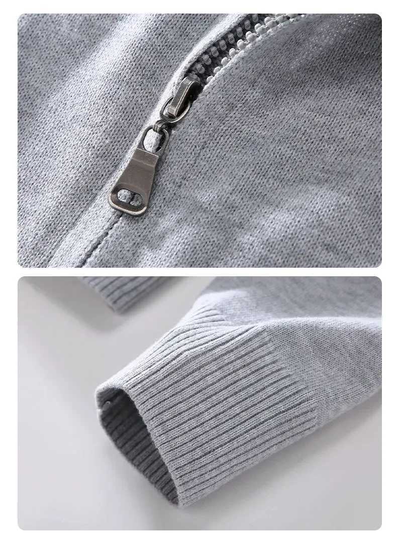 Japan Style Mens Sweaters Autumn Daily Casual Cardigans Pure Cotton Stand Collar Zipper Knitwears Simple Slim Solid Sweater Coat XJ250805