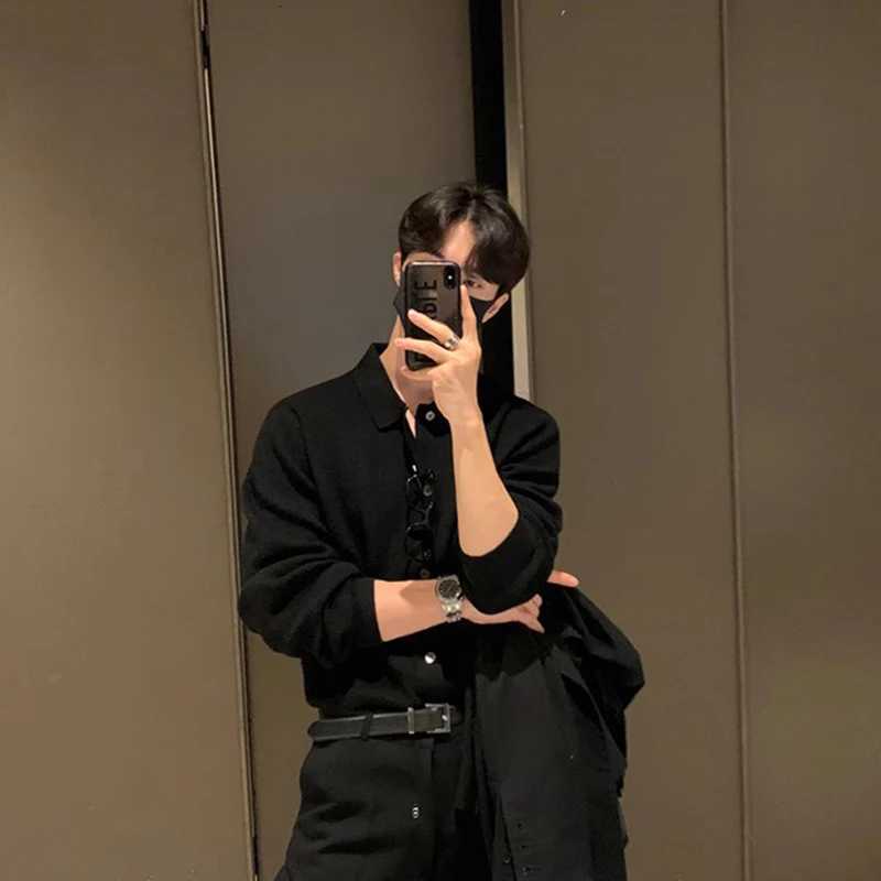 Autumn Mens Luxury Knit Slim Cardigan Sweater Long Sleeve Casual Streetwear Button-down Korean Leisure Popular Knitwear M-3XL XJ250805