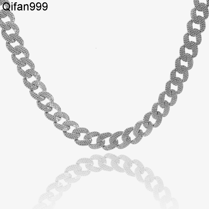 Moissanite Zircon Customizable 14k/18k Gold-Plated Cuban Link Chain Necklace Hip Hop Style with Moissanite Zircon Stone for Gift