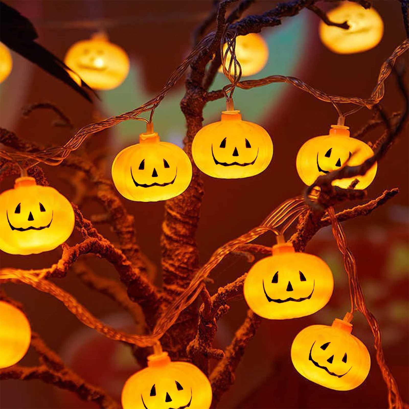RiooCubee 20 LED Halloween Pumpkin String Lights - 3 Meters Orange Fairy Lights for Spooky DecorationXJ250804
