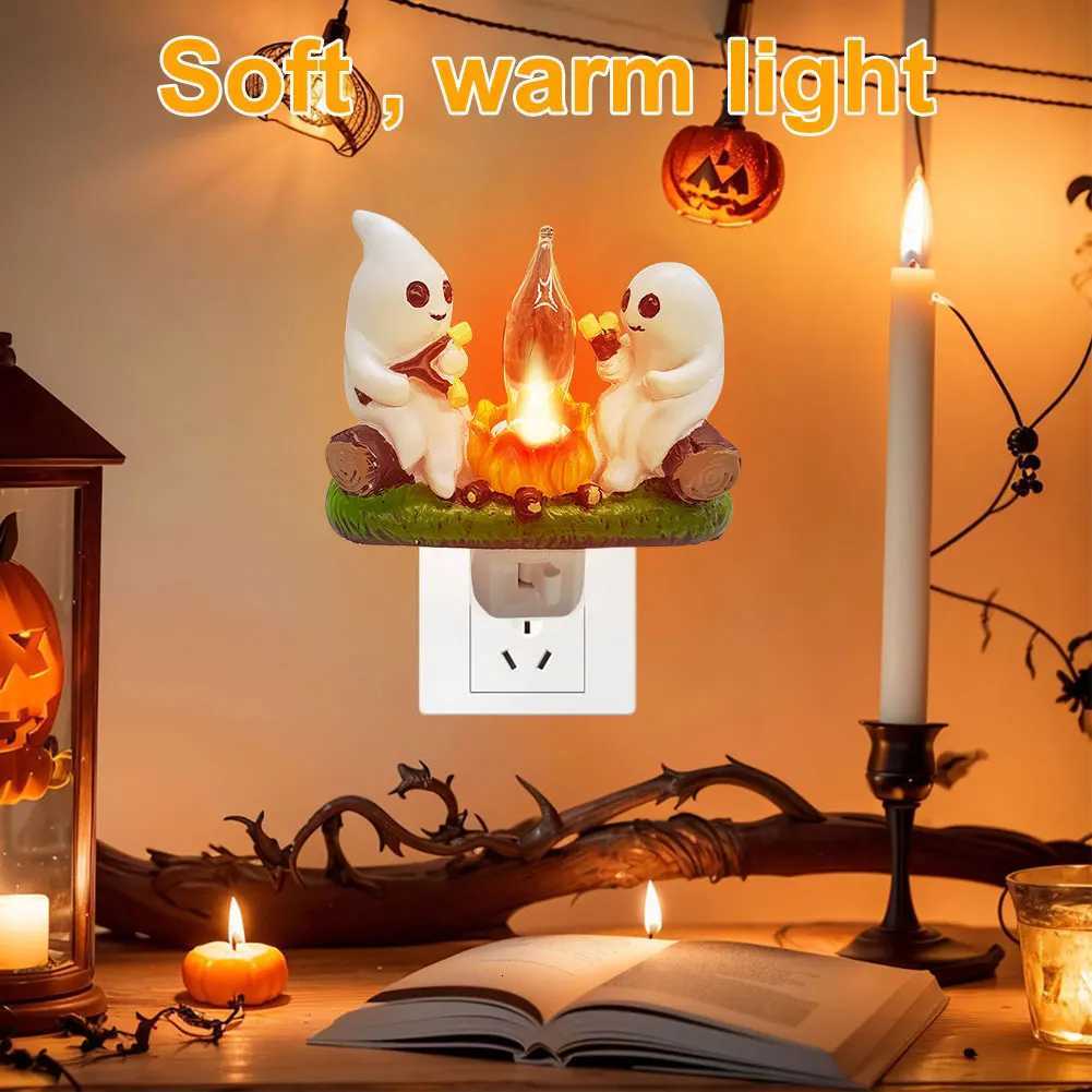 Ghost Campfire Flickering Nightlight Ghost Campfire Flickering Plug-in Night Light Halloween Ghost Night Light Halloween GiftsXJ250804