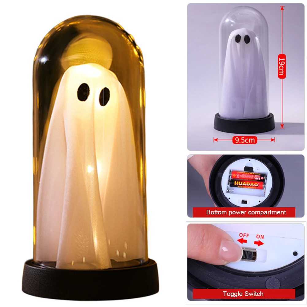 Halloween Ghost Decor Light Battery Operated Novelty Ghost Tabletop Lamp Warm Light Up Ghost Ornament Lamp for Home Decor XJ250804