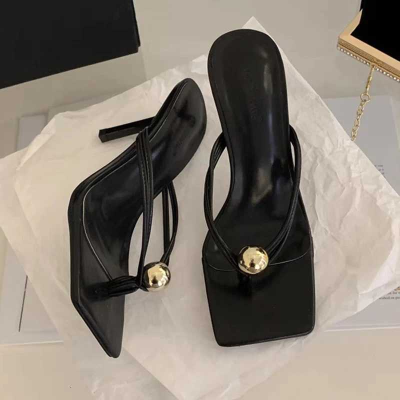Women High Heels Slippers Designer Heeled Sandals Elegant Shoes Woman Summer 2025 Trend Fashion Flip Flops Casual Slides Mujer W250805