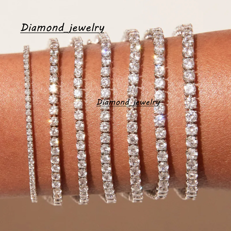 IGI Certified 18K Gold Lab Grown Diamond Tennis Bracelet Chain Men Women Lab Created Diamond Adjustable Tennis Necklace