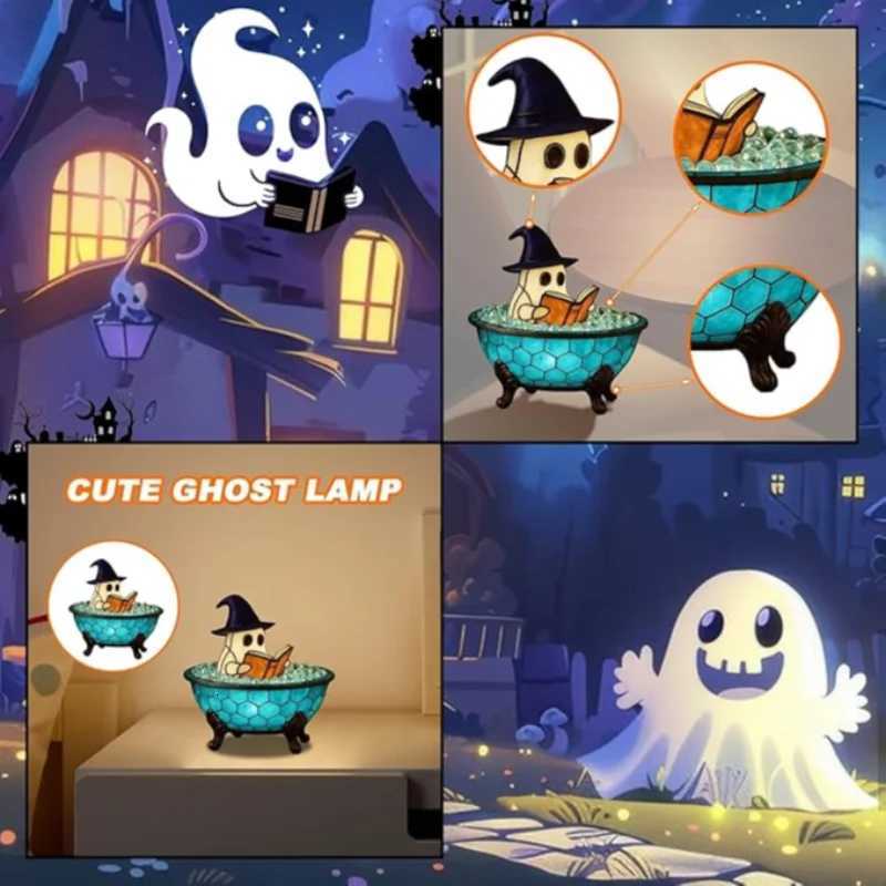 Ghost Bubble Bath Lamp Halloween Ghost Night Light Cute Led Lamp For Bathroom Decor Ghost-themed Table Lamp For Party Or Gift XJ250804