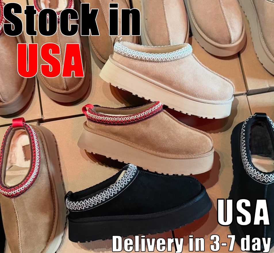 Tasman Slippers Cartnut Fur Slide Sheepskin Shearling Tazz Mules Femmes Men Ultra Mini Platform Boot Slip-On Chaussures en sape