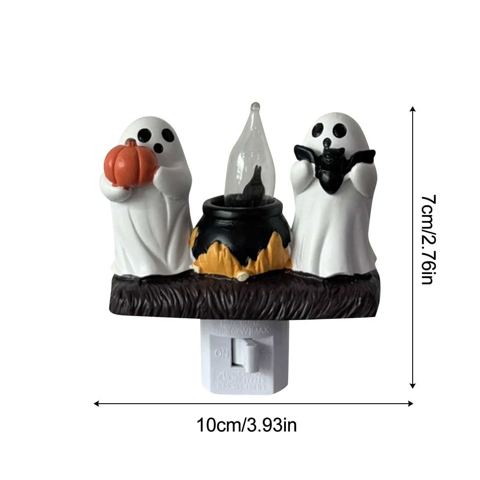 Halloween Night Light Ghost Decor Plug-in Wall Lamp Spooky Room Decorations Kids Bedside Light Holiday Party Accessory XJ250804