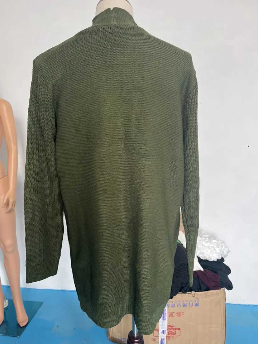 Cardigan Men Sweaters Mid Length Coats Knitted Casual Loose Regular Splice Coat Open Stitch Autumn Winter Knit Jacket 2024 XJ250805