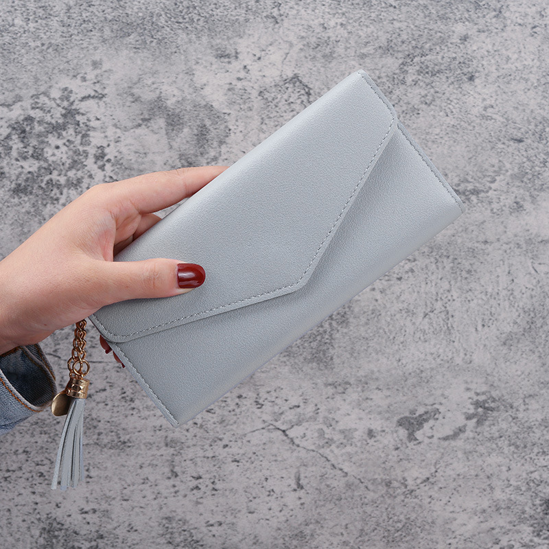 2025 bestselling womens long wallet minimalist stylish clutch largecapacity soft leather card holder with multiple card slots tassel