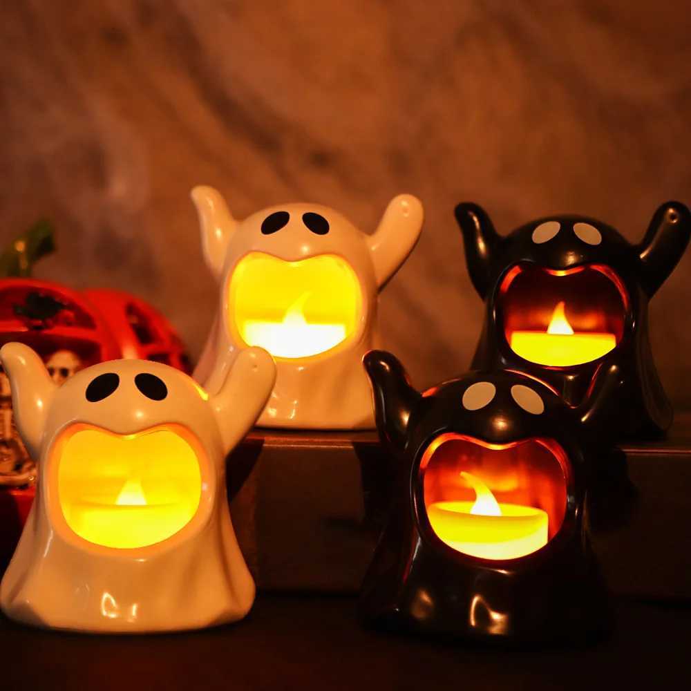 LED Electronic Candle Lights Kawaii Ghost Lights Halloween Spooky Atmosphere Ornaments Kid Gift Party Desktop Decoration Props XJ250804