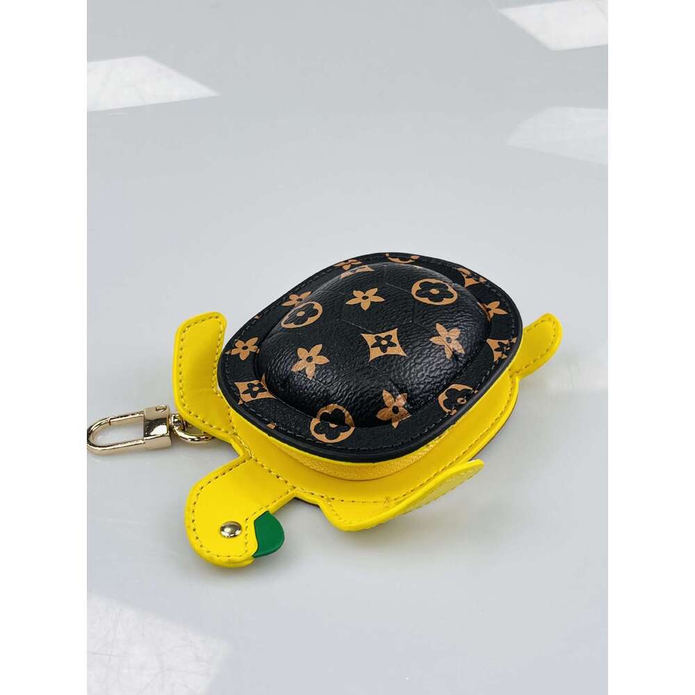 DHpet Mini Turtle Bag Charm Pendant Keychain Earphone Pouch Coin Purse for Women Cute Animal Accessory in 5 Colors Blue Yellow Pink Green Black