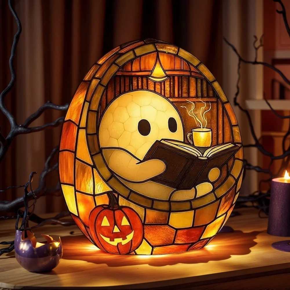 LED Ghost Bubble Bath Lamp Battery Powered Halloween Ghost Night Light Adorable Ghost Reading Night Light Halloween Decoration XJ250804