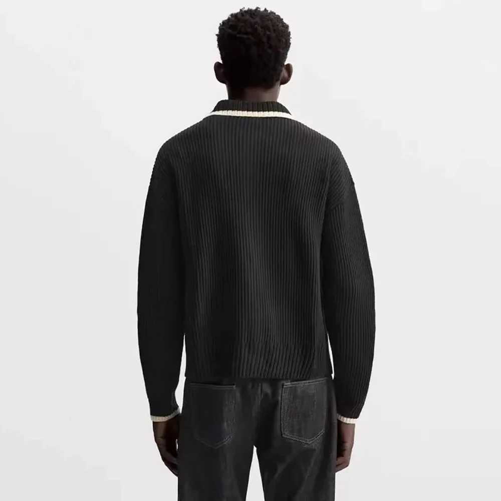 Mens Sweater Zipper Contrast Color Casual Cardigan Spring Streetwear Grunge Old Money Men Valentines Sweater Mens Wear 2025 New XJ250805