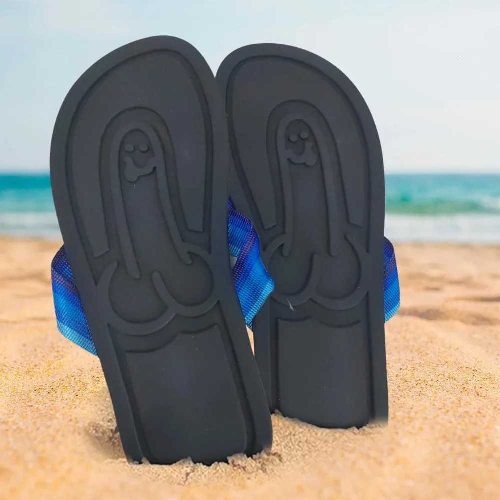 Hidden Penis Flops Funny Hidden Penis Flip Flops Parody Penis Summer Beach Comfort Non Slip Quick-Dry Mens Slippers Flip Flops W250805