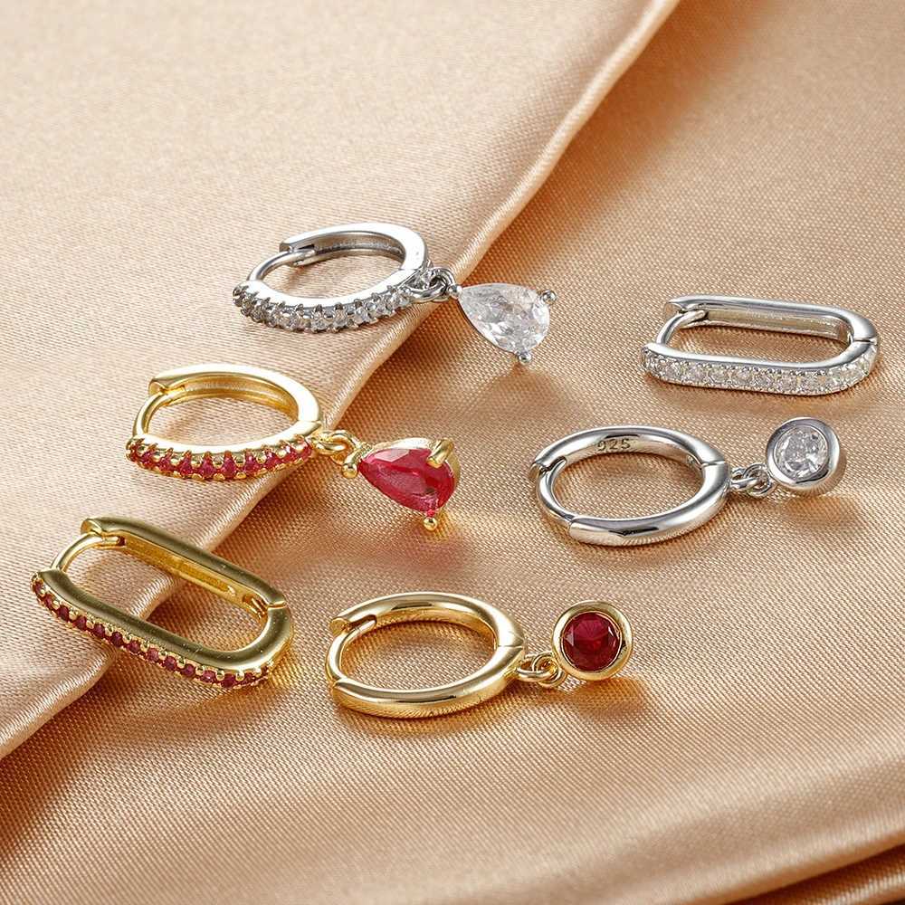 3PCS Fashion Stainless Steel Water Drop Zircon Dangle Earrings Set for Women Gold Plated U-shape Earring Piercing Jewelry Y250804