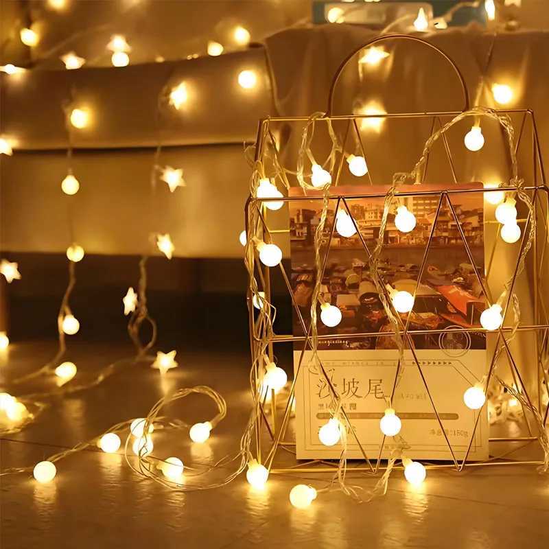 3/6/10M Battery Power Ball LED Garland Lights Small Ball Fairy Lights Globe String Lights for Bedroom Wedding Camping Tent Decor XJ250804
