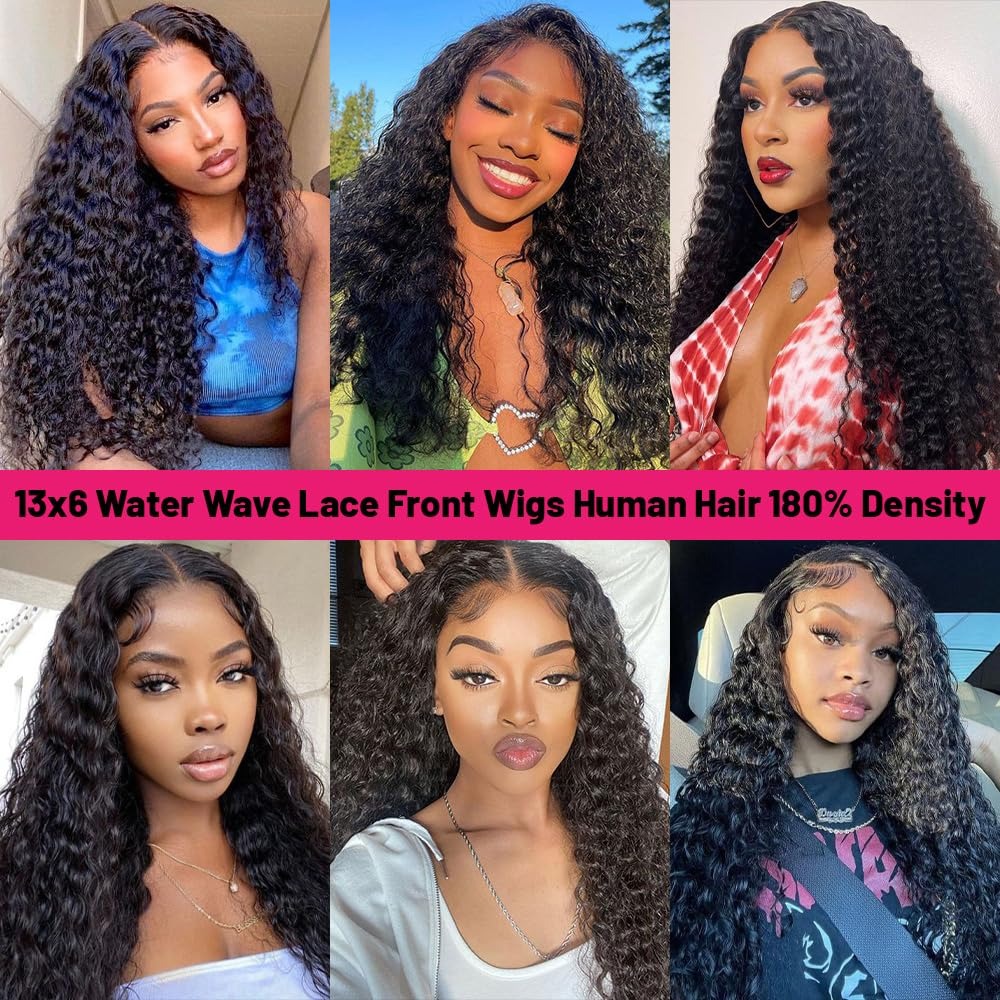 30 40 Inch Water Wave Curly Human Hair Wigs 13x4 HD 360 Deep Wave Lace Frontal Wig Glueless Wigs Human Hair For Women Reaty To Wear