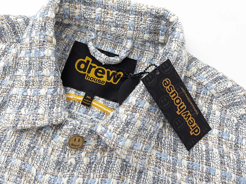 Drew House Embroidered logo shoulder-less Coat Men's Clothing designer niche American retro print loose denim jacket