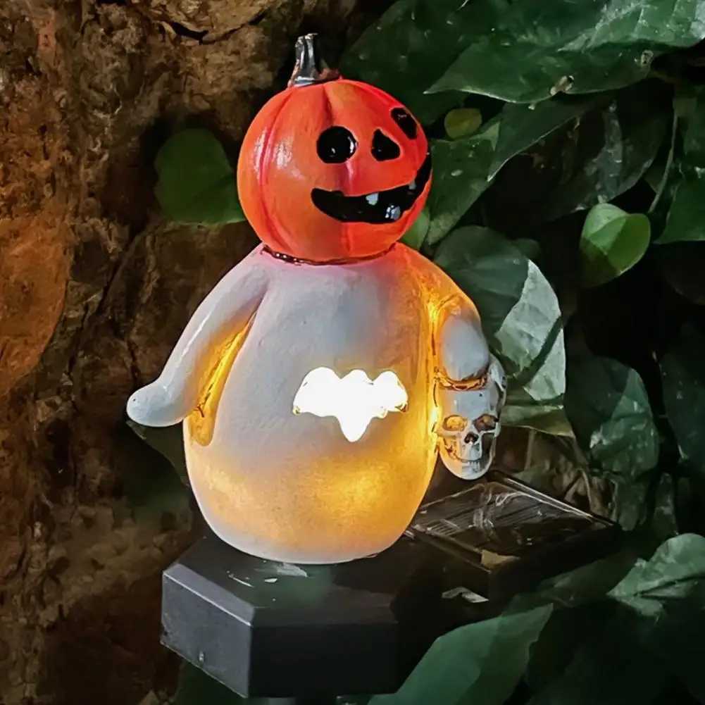 Waterproof Halloween Outdoor Decor Autumn Patio Display Lights Halloween Solar Pumpkin Skull Pathway Lights for Outdoor Yard XJ250804