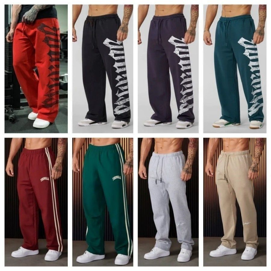 2025ss Men's Pants YOUNG LA American sports pants gym fitness jogging training casual pants cotton terry print flower cuff trousers designer shorts pants sweatpants