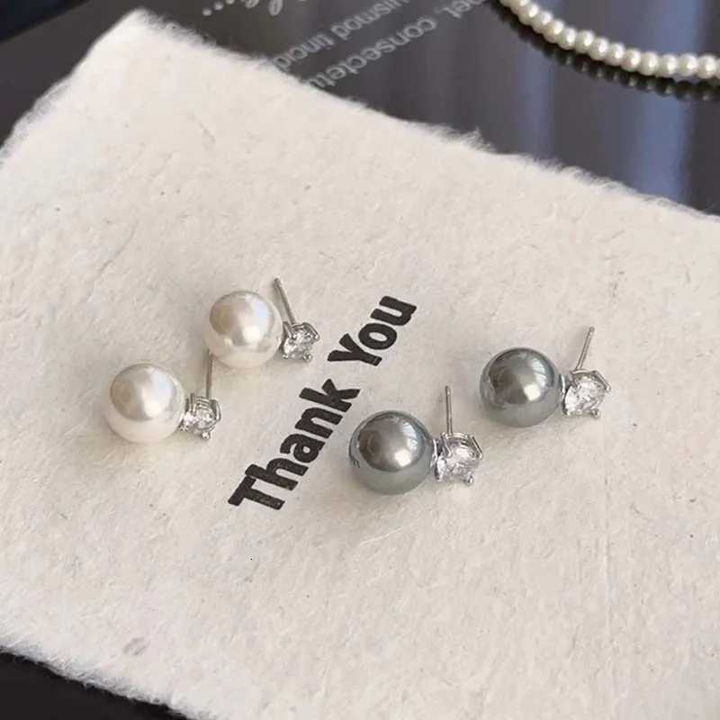 2024 New Arrival White Pearl Zircon Stud Earrings For Women Elegant Sweet Simulated-Pearl Temperament Earrings Jewelry Gifts Y250804