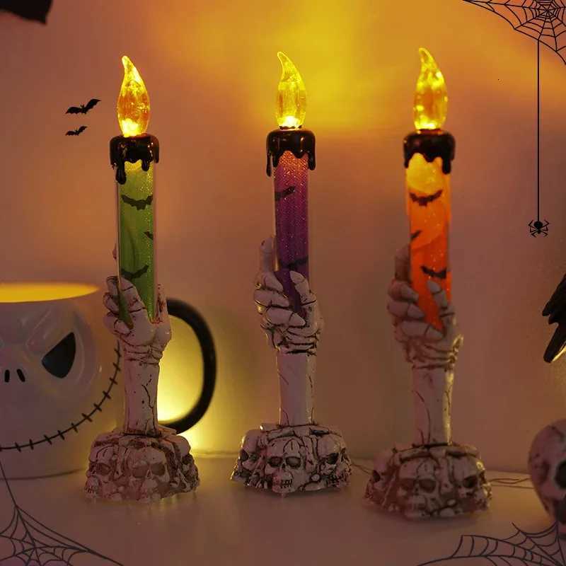 Glowing Candles Decorative Table Lamps Skull Lanterns Party Camping Haunted House Decorations Halloween Decorations XJ250804