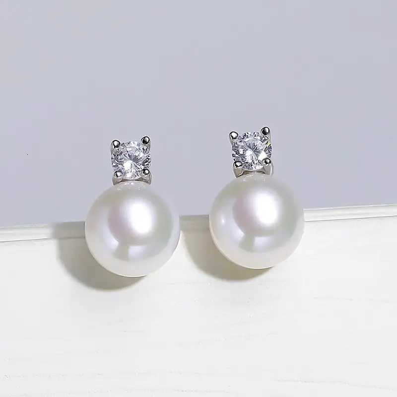 100% Authentic - New Fashion Lofty 8-12mm Freshwater Pearl Stud 18k Gold Earrings for Women S925 Sterling Silver Jewelry Girlfriend Gift Y250804