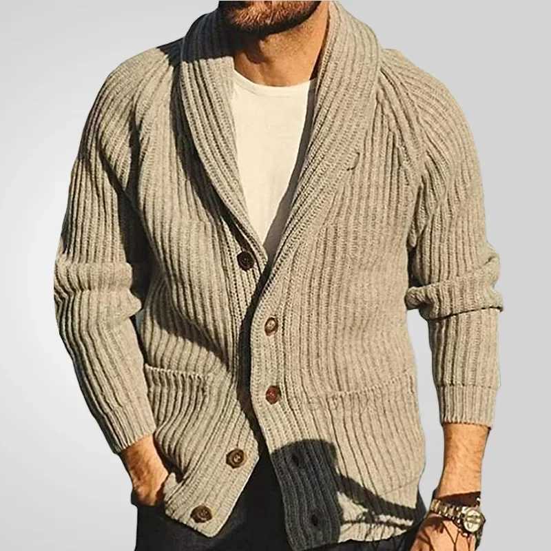100% Cotton Cardigan Sweaters Turn Down Collar Full Sleeve Coats Single Breasted Solid Open Stitch Autumn Winter Outerwear XJ250805