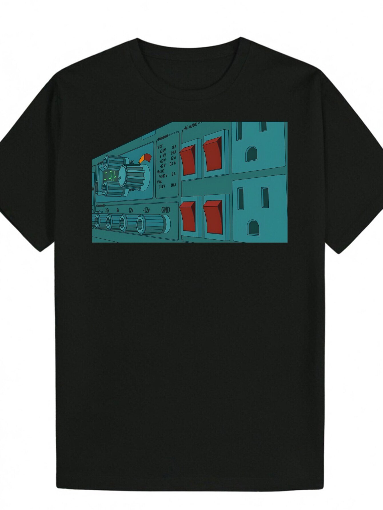 Men's Summer Casual Graphic - Short Sleeve Crew Neck Polyester T-Shirt with Unique Circuit Board Print, Black, Machine Washable c38cb