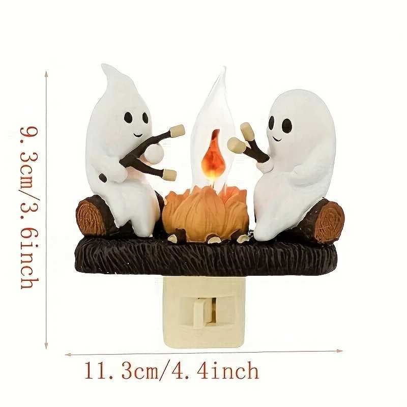 110V 220V Halloween Ghost Bonfire Twinkling Night Light 3D LED Campfire Night Light Cute Halloween Interior Decoration XJ250804