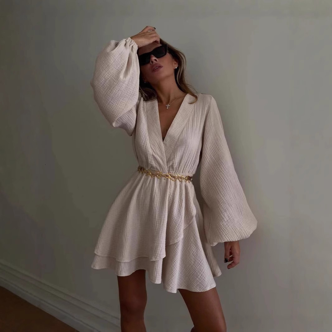 Summer trend 2025 Cross border Women's S Fashion Design Dress with Waist and Solid Color Skirt for Women's New Designer Dress