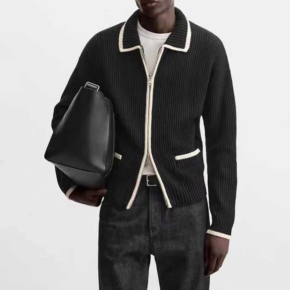 Mens Sweater Zipper Contrast Color Casual Cardigan Spring Streetwear Grunge Old Money Men Valentines Sweater Mens Wear 2025 New XJ250805
