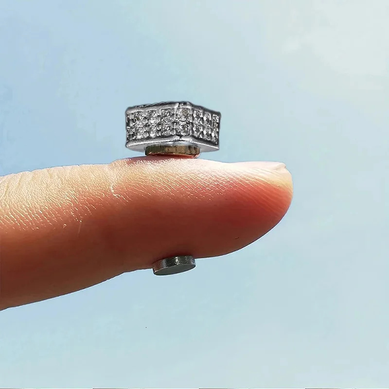 Fake Ice Out CZ Earrings For Men Women Magnet Magnetic Stainless Steel Non Piercing HipHop Rock Fashion Jewelry Accessory 250804