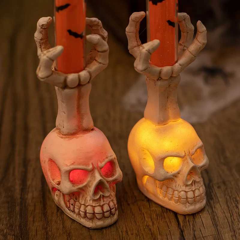 Halloween Skull Lamp Creative Decor for Spooky Party Unique Skull Candle Lantern Halloween Decoration Spooky Lighting XJ250804