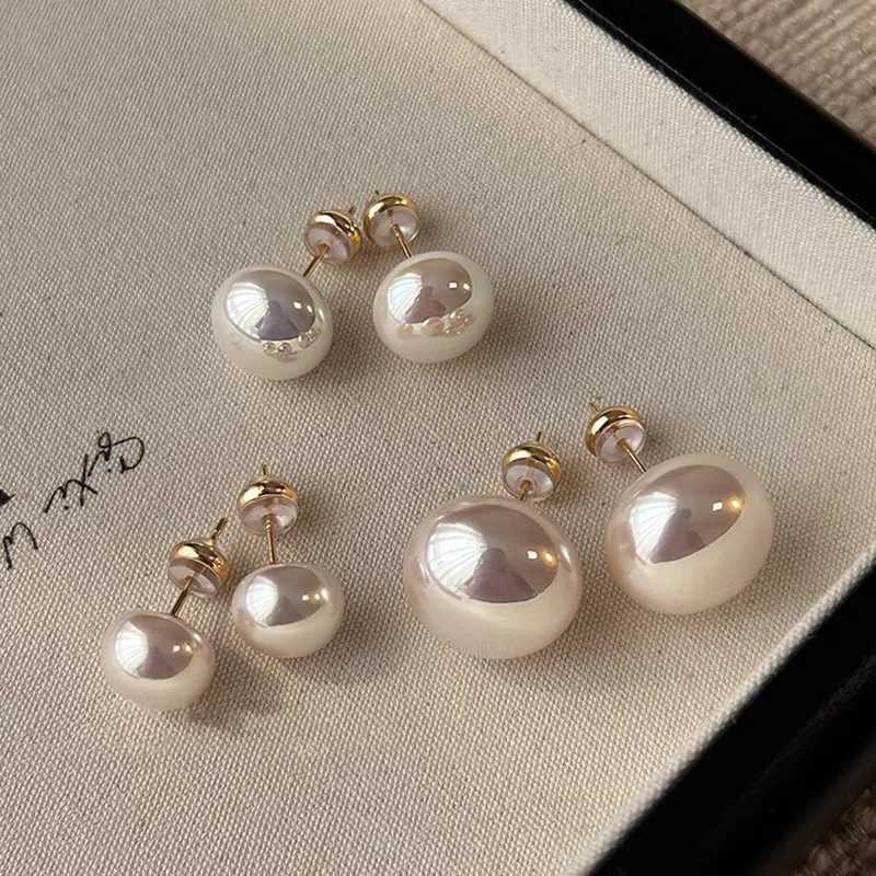 New 925 Sterling Silver Pearl Stud Earrings Simple Style Charm Women Earrings Beautiful Jewelry for Friends Birthday Party Gift Y250804